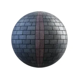 Grey and red granite pavement